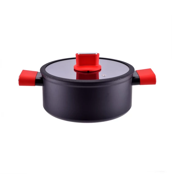 Perfect Home Straight Line pentola in alluminio antiaderente con coperchio in vetro 24cm, 5L, induzione 10440