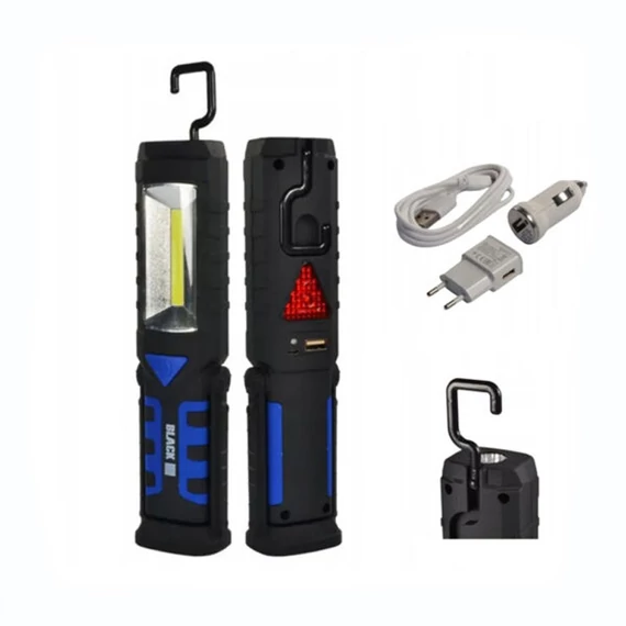 BLACK Lampada da officina ricaricabile 3 in 1 – Modello 12454