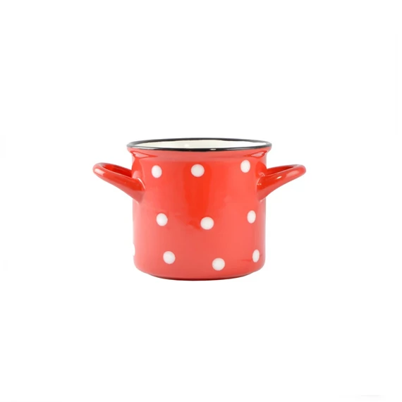 Perfect Home – Tazza a forma di pentolino per zuppa, rossa a pois – 385 ml – Modello 15036