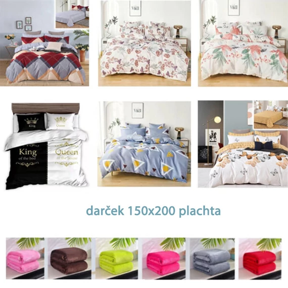 Set di biancheria da letto 7 pezzi casuale + regalo 150x200 con coperta