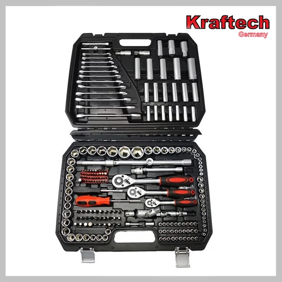 Set di chiavi a bussola Kraftech 216 pezzi con valigetta in plastica – HA-0057