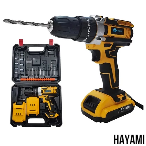 Avvitatore e Trapano Elettrico HAYAMI HA-1005 con 2 Batterie 36V e 28 Accessori