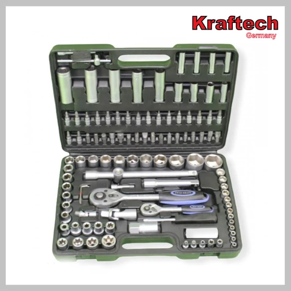 Set di bussole Kraftech 108 pezzi con valigetta – HA0055