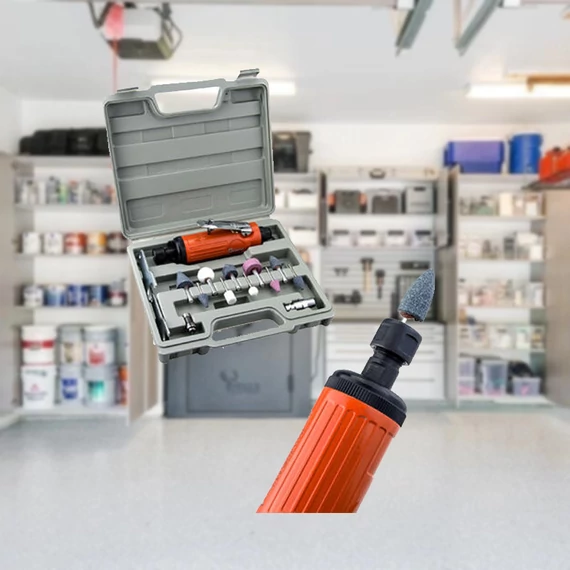 Haina Smerigliatrice Pneumatica Mini e Set di Testine HM-7339