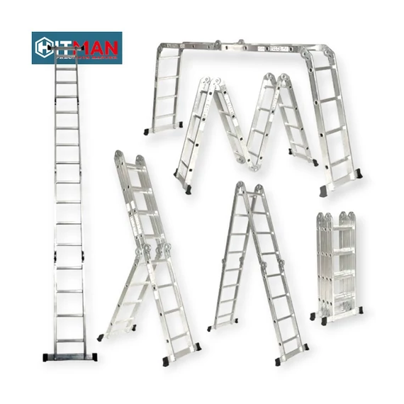 Scala Snodabile con Struttura a Ponte in Alluminio Hitman 4x4 – 4,8 Metri (Modello HT-NIL-6480)