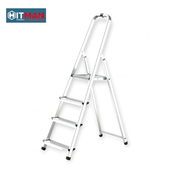 Scala in Alluminio Monofacciale Hitman – 78 cm, 4 Gradini, 125 kg (Modello HT-NIL-6482)