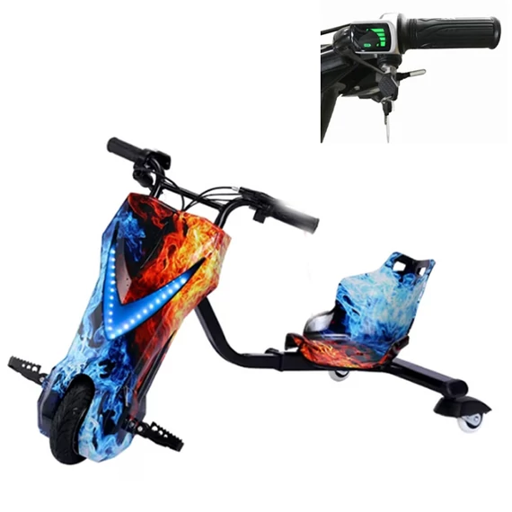 Triciclo Elettrico Drift, Motore 250 W, 15 KM/H, 4400mAh, Multicolore KE24-304