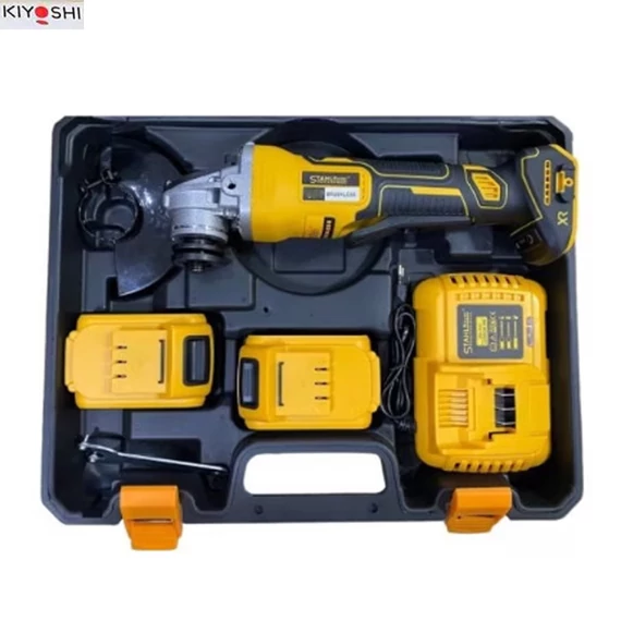 Smerigliatrice angolare a batteria KIYOSHI, 128V, con due batterie e valigetta KE24-439
