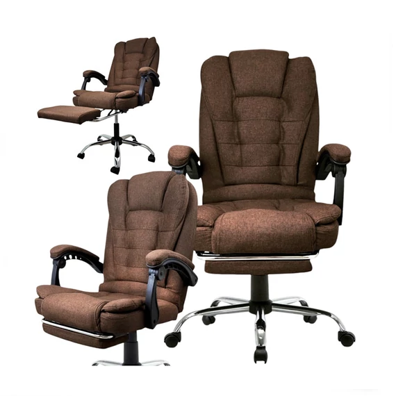 BOSS – Sedia da ufficio girevole con poggiapiedi – marrone KO22BR-MAT
