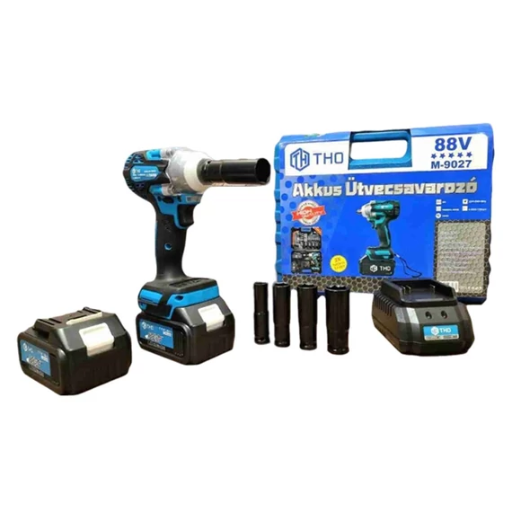 Avvitatore a impulsi compatto a batteria THO con chiave per ruote, 2 batterie da 88V – M-9027