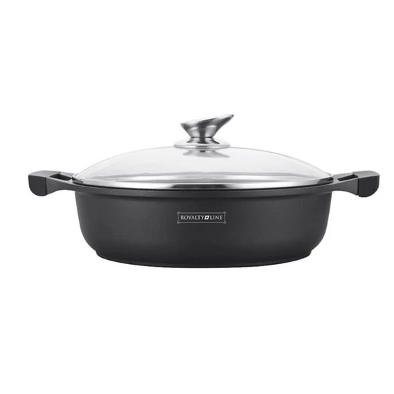Padella Royalty Line con Coperchio in Vetro e Rivestimento Effetto Marmo – Modello RL-BR28ML