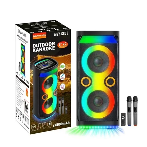Altoparlante Bluetooth portatile con 2 microfoni wireless – Modello WGY-S803