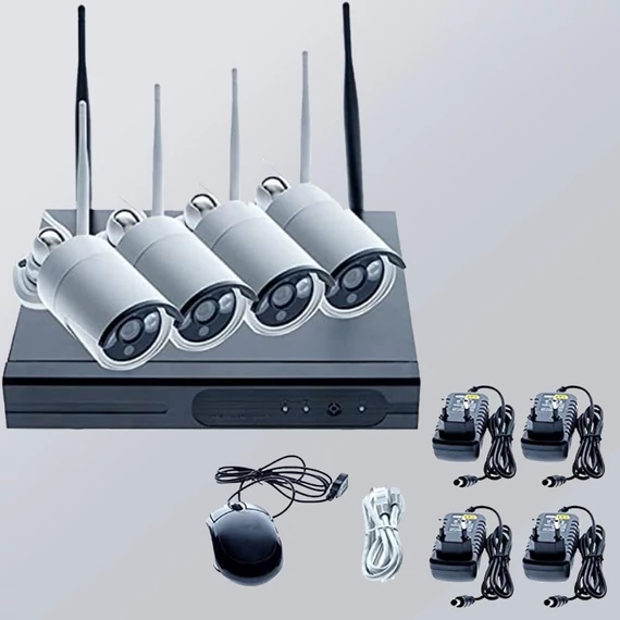 Kit sistema di videosorveglianza wireless HD NVR