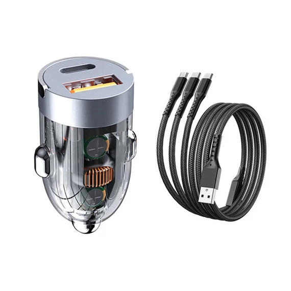 Set di Caricatore per Auto 120W, Adattatore Doppio Porta e Cavo di Ricarica | Modello Holm8438