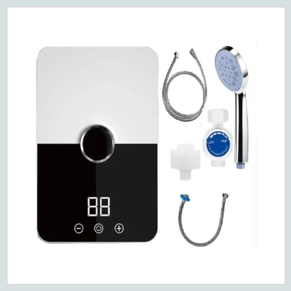 Rubinetto Scaldabagno Istantaneo Worthair con Display Digitale e Soffione Doccia – 5500W – RYK-001